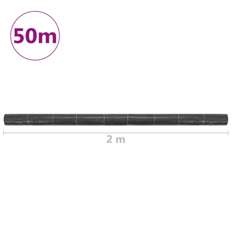 Agroplėvelė nuo piktžolių ir šaknų, juoda, 2x50 m, PP