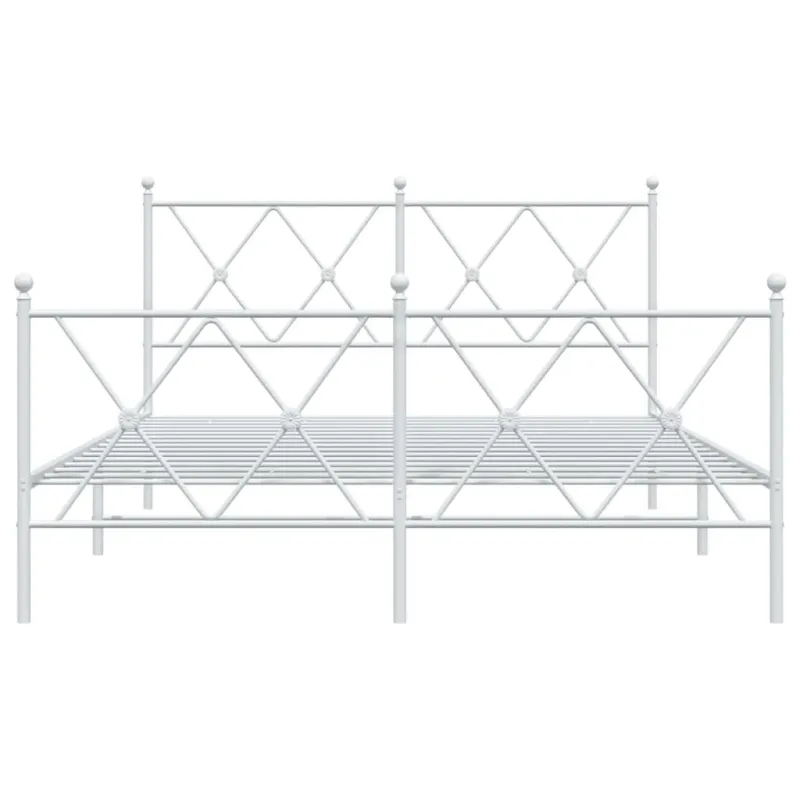Lovos rėmas su galvūgaliu/kojūgaliu, baltas, 140x190cm, metalas