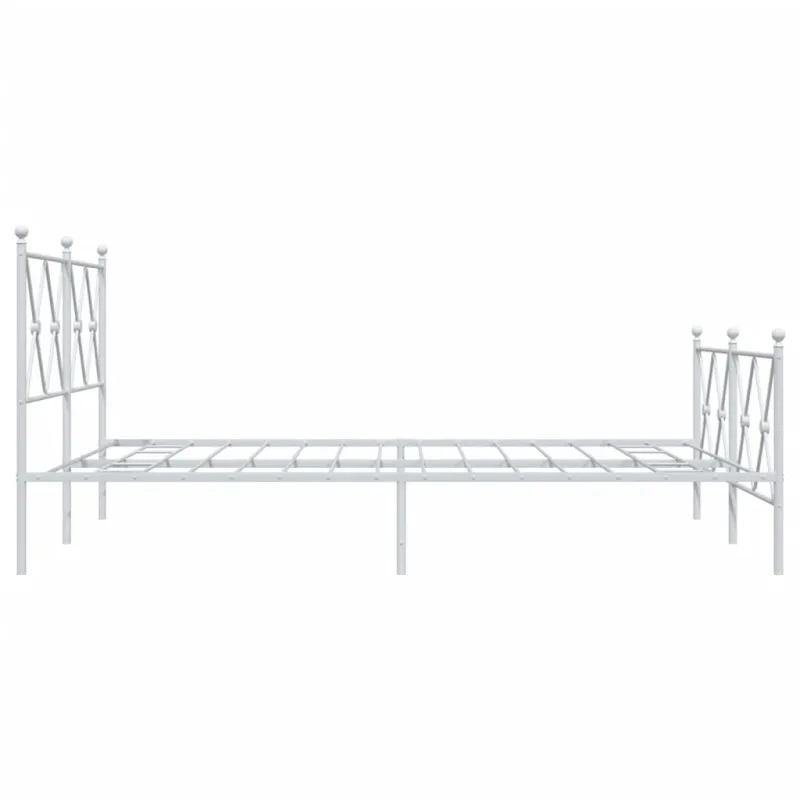 Lovos rėmas su galvūgaliu/kojūgaliu, baltas, 140x190cm, metalas