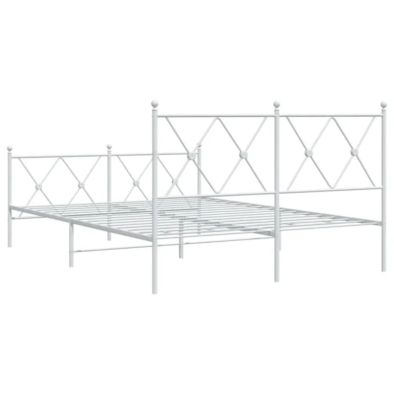 Lovos rėmas su galvūgaliu/kojūgaliu, baltas, 140x190cm, metalas