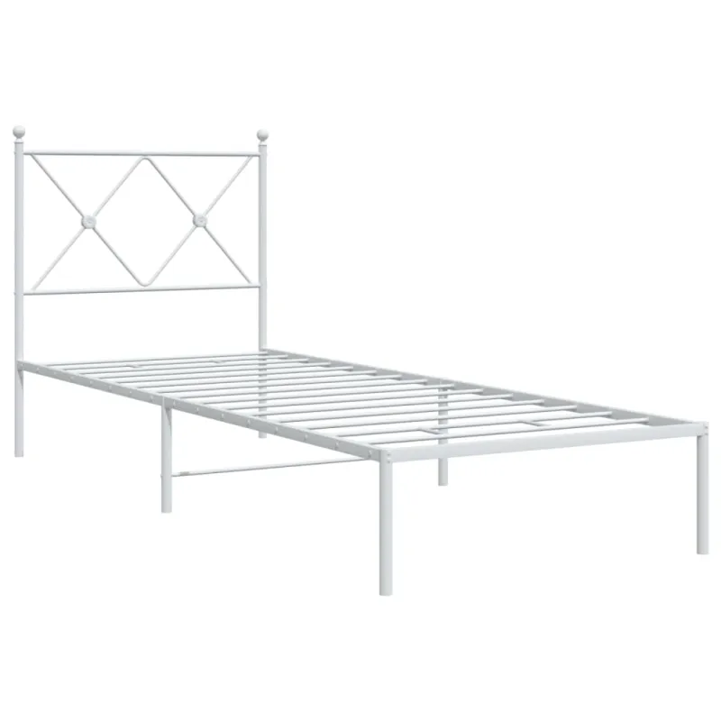 Lovos rėmas be čiužinio, baltas, 75x190cm, metalas