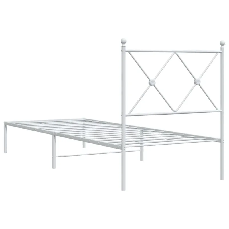Lovos rėmas be čiužinio, baltas, 75x190cm, metalas