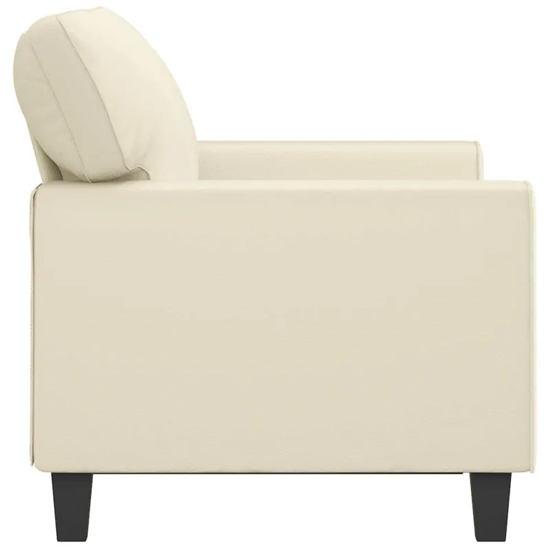 Dvivietė sofa, kreminės spalvos, 120cm, dirbtinė oda