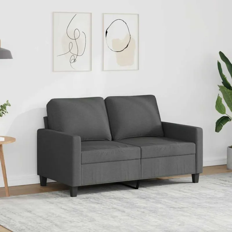 Dvivietė sofa, tamsiai pilkos spalvos, 120cm, audinys