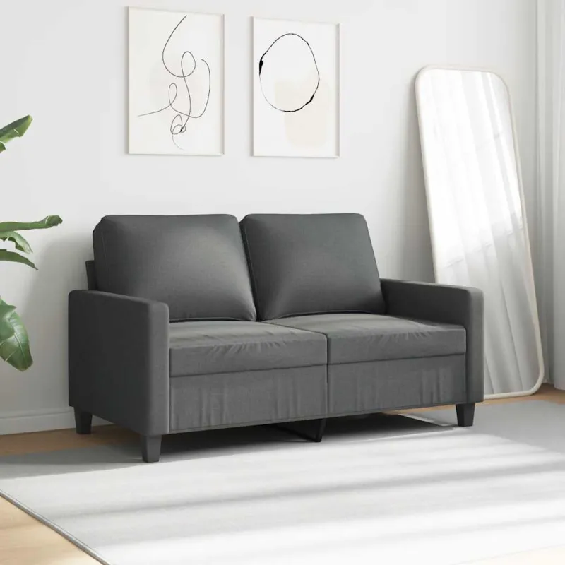 Dvivietė sofa, tamsiai pilkos spalvos, 120cm, audinys