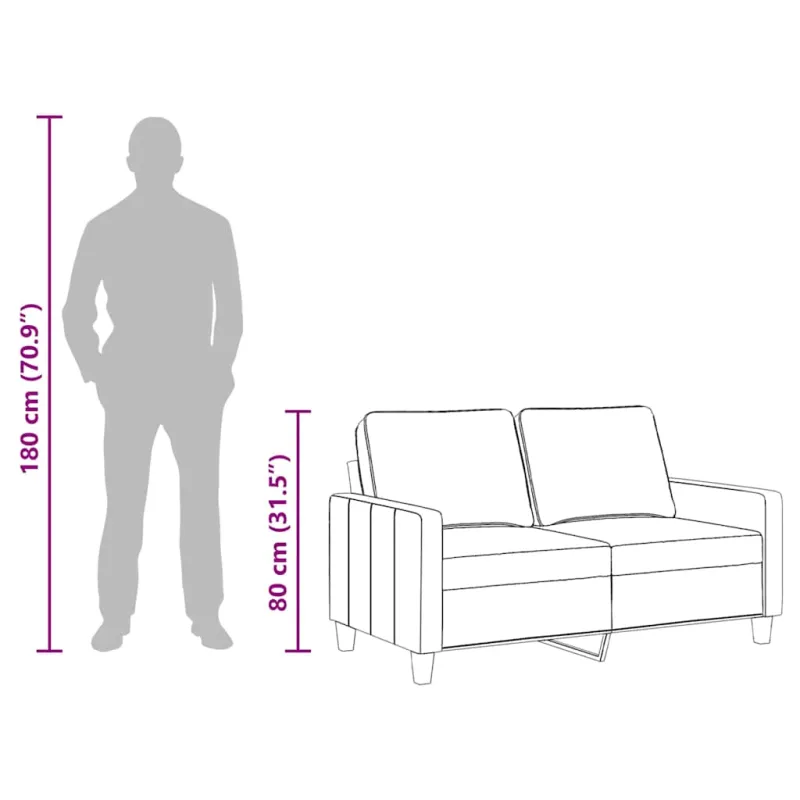 Dvivietė sofa, tamsiai pilkos spalvos, 120cm, audinys