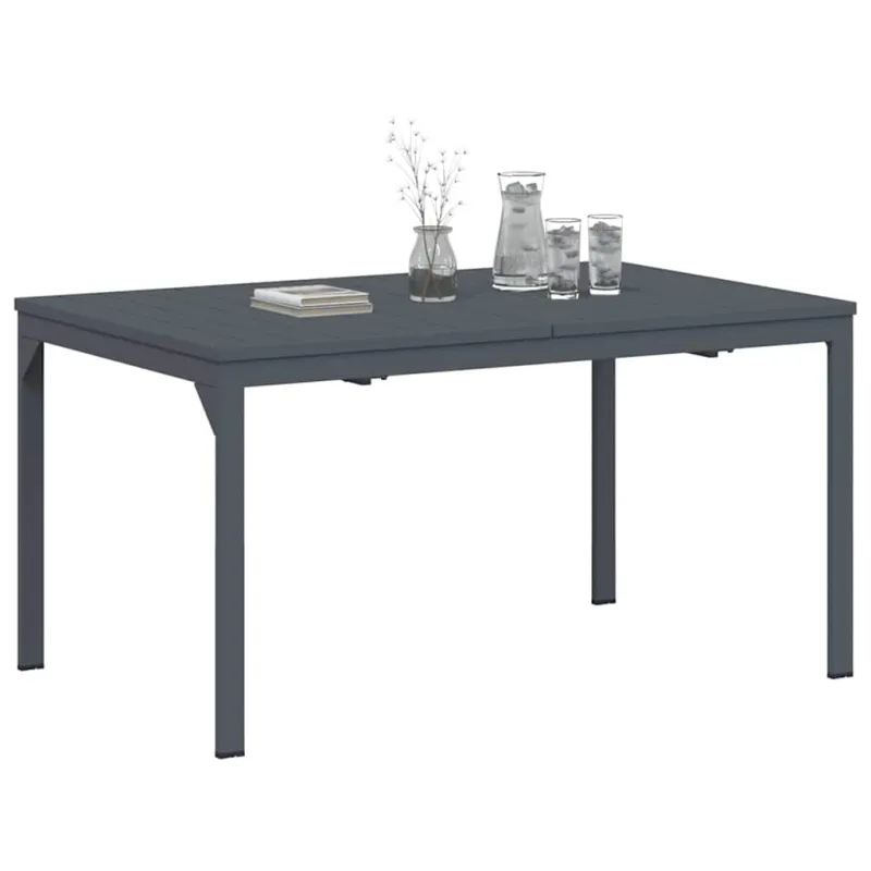 Ulkopöytäruokailupöytä 2 kpl Antrasiitti 210 x 90 x 73 cm