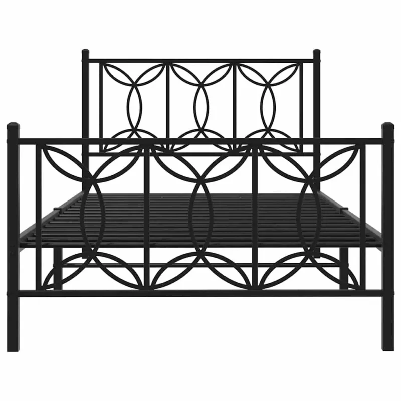 Lovos rėmas su galvūgaliu/kojūgaliu, juodas, 100x200cm, metalas