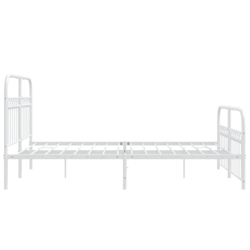 Lovos rėmas su galvūgaliu/kojūgaliu, baltas, 137x190cm, metalas