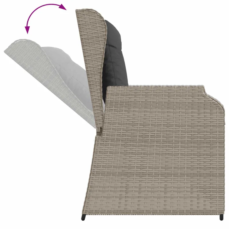 Sodo suolas, vaaleanharmaa polyrattanu