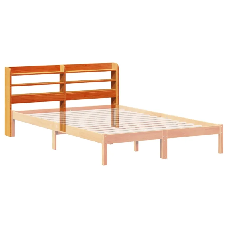 Galvūgalis su lentynomis, rudos, 140cm, pušies medienos masyvas