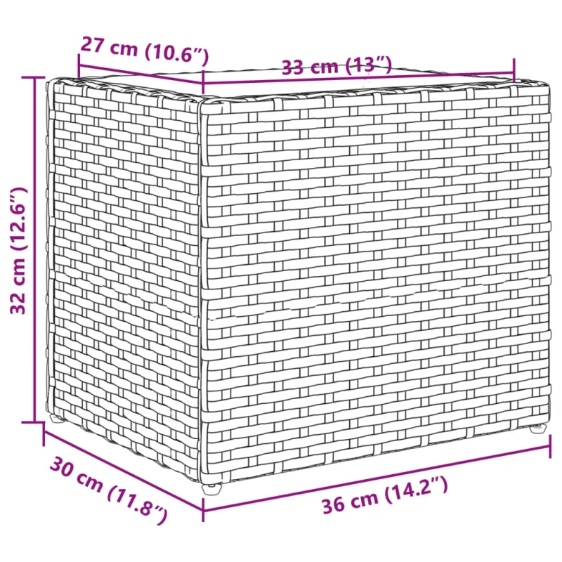 Sodo lovelis, pilkos spalvos, 36x30x32cm, poliratanas
