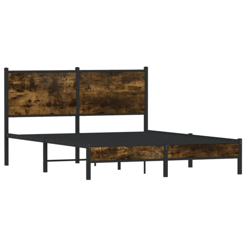 Lovos rėmas be čiužinio, dūminio ąžuolo, 140x200cm, metalas