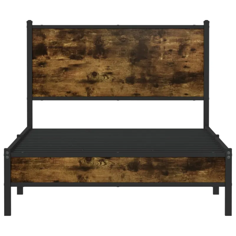 Lovos rėmas be čiužinio, dūminio ąžuolo, 100x190cm, metalas