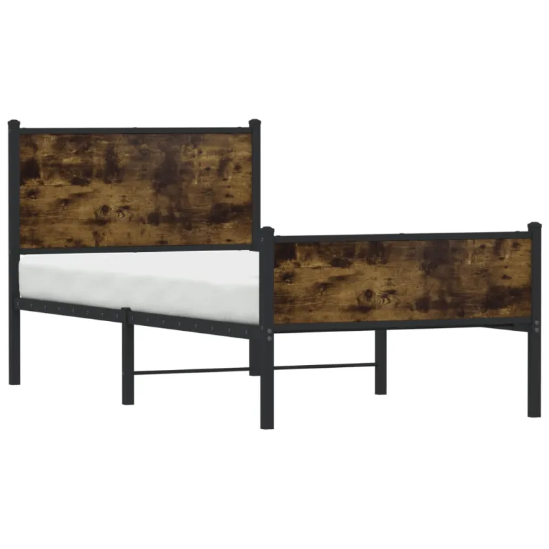 Lovos rėmas be čiužinio, dūminio ąžuolo, 80x200cm, metalas