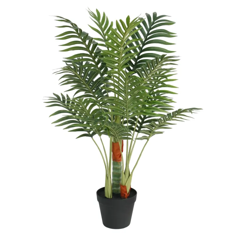 Dirbtinė palmė su trimis kamienais, žalios spalvos, 85cm, PP