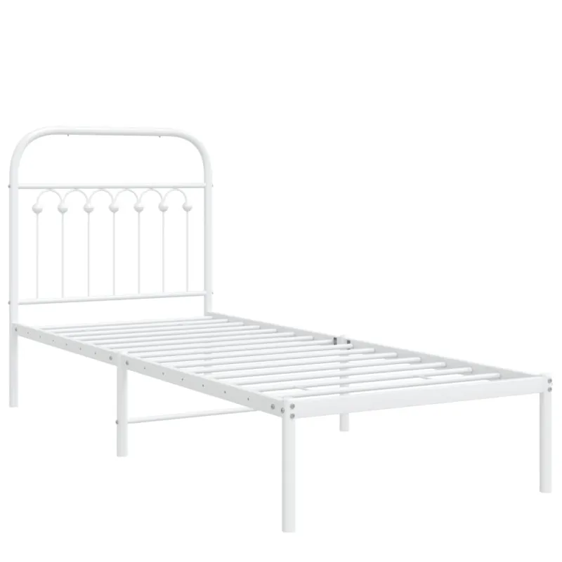Lovos rėmas be čiužinio, baltas, 75x190cm, metalas