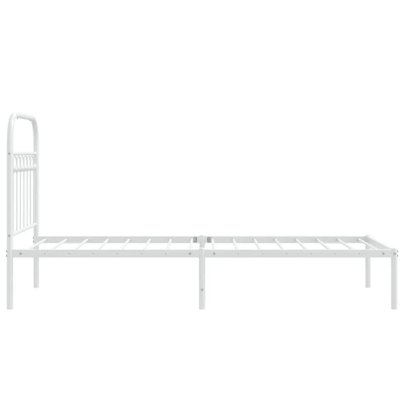 Lovos rėmas be čiužinio, baltas, 75x190cm, metalas