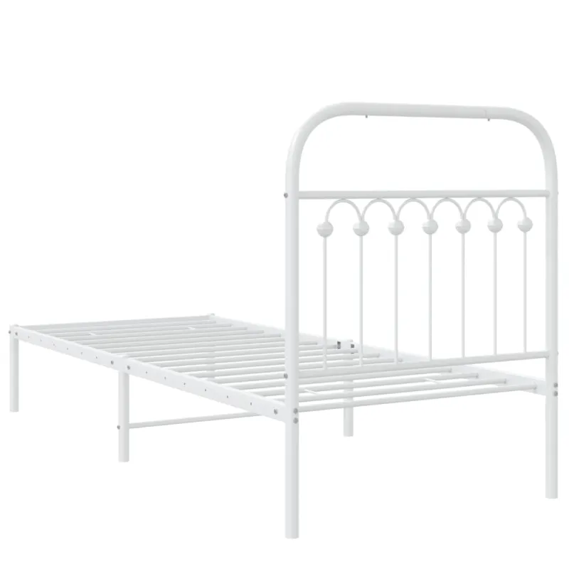 Lovos rėmas be čiužinio, baltas, 75x190cm, metalas