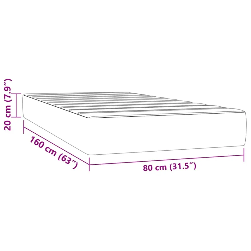 Kišeninių spyruoklių čiužinys vaikams, vidutinio kietumo, žalias, 80x160cm, aksomas