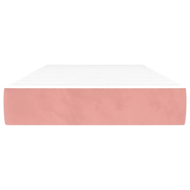 Kišeninių spyruoklių čiužinys, vidutinio kietumo, rožinės spalvos, 100x210x20cm, aksomas