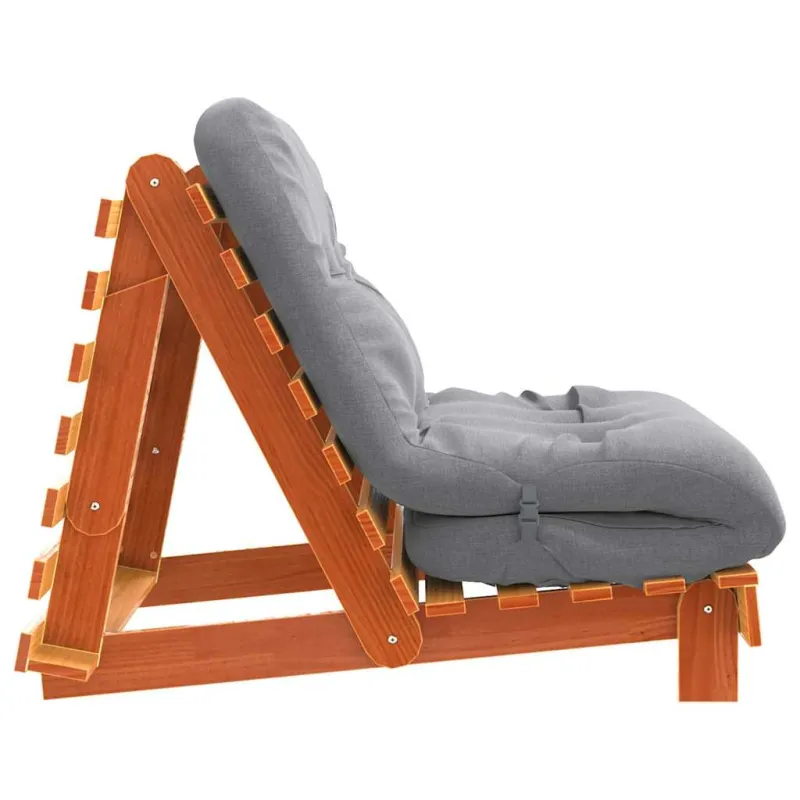 Futono sofa-lova su čiužiniu, vaško ruda, 80x206x11cm, pušis