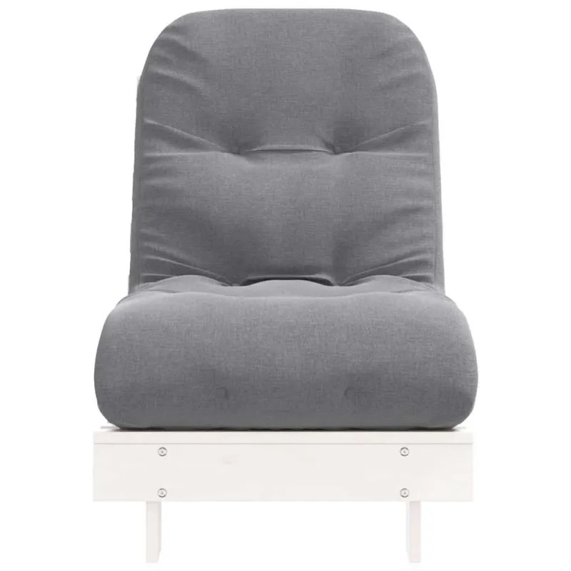 Futono sofa-lova su čiužiniu, balta, 60x206x11cm, pušis