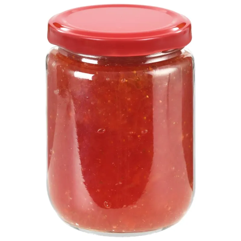 Stikl. stiklainiai uogienei su raud. sp. dangt., 48vnt., 230ml