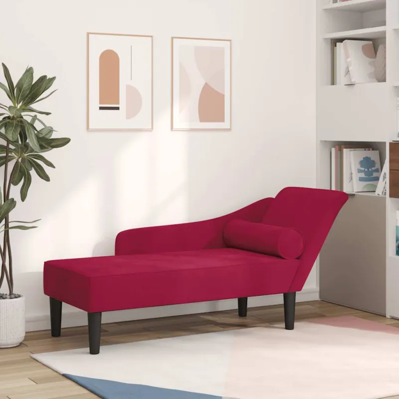 Poilsio sofa su pagalvėlėmis, raudonojo vyno spalvos, aksomas