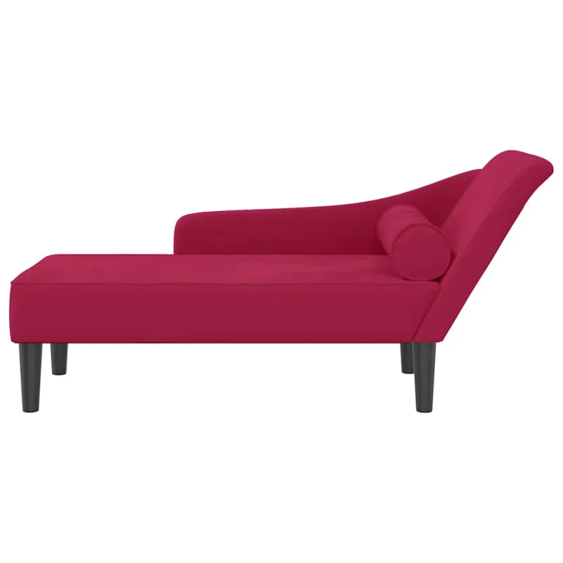 Poilsio sofa su pagalvėlėmis, raudonojo vyno spalvos, aksomas