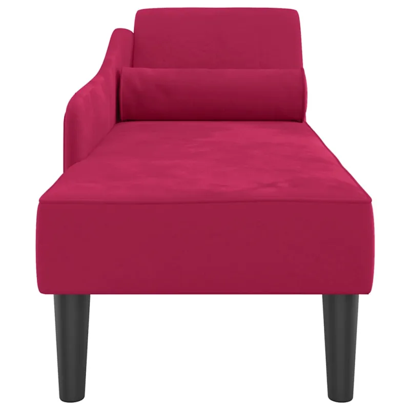 Poilsio sofa su pagalvėlėmis, raudonojo vyno spalvos, aksomas