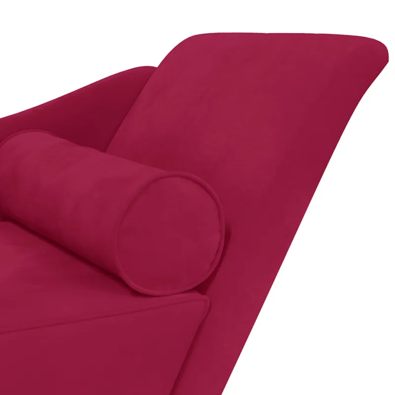 Poilsio sofa su pagalvėlėmis, raudonojo vyno spalvos, aksomas