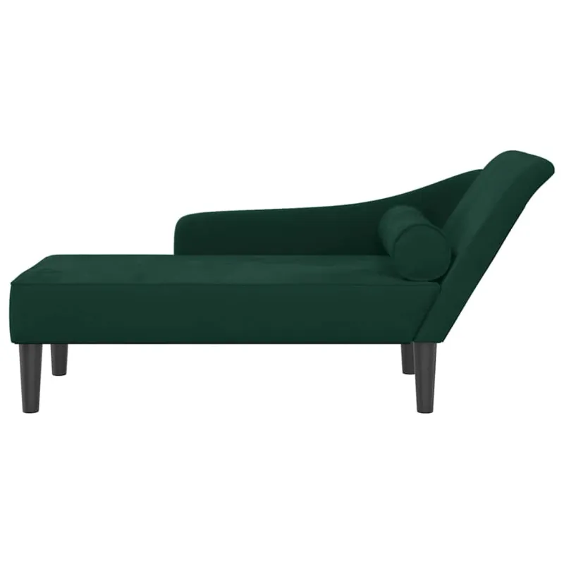 Poilsio sofa su pagalvėlėmis, tamsiai žalios spalvos, aksomas