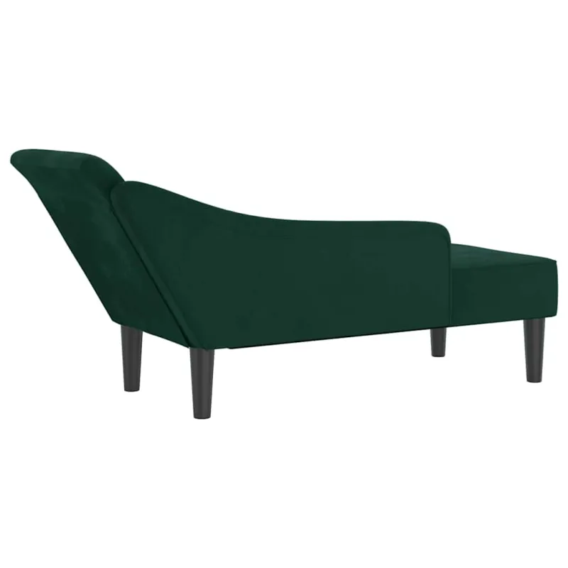 Poilsio sofa su pagalvėlėmis, tamsiai žalios spalvos, aksomas