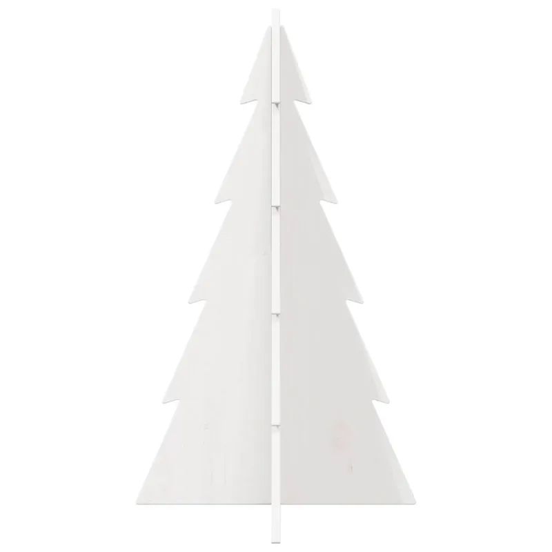 Medinė Kalėdų eglutė, balta, 80cm, pušies medienos masyvas