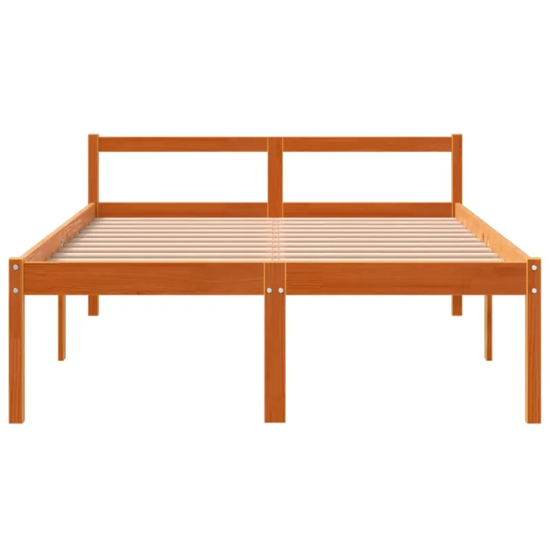 Lova senjorams, vaško ruda, 120x200cm, pušies medienos masyvas