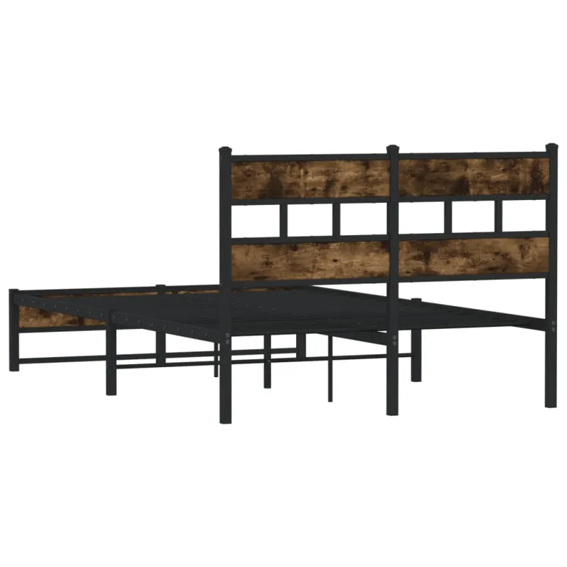 Lovos rėmas be čiužinio, dūminio ąžuolo, 120x200cm, metalas