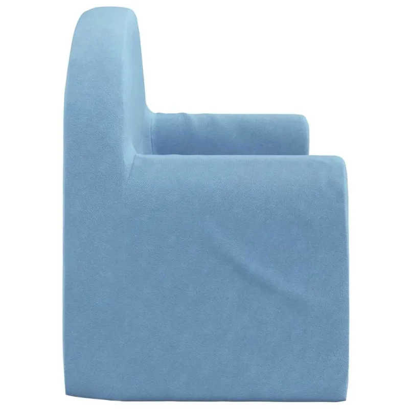 Vaikiška dvivietė sofa, mėlynos spalvos, minkštas pliušas