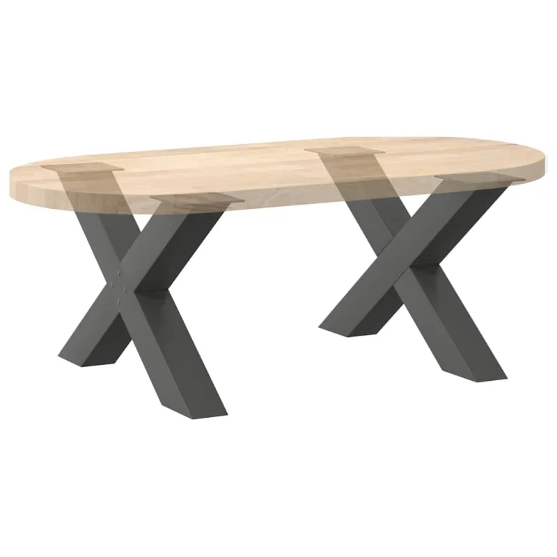 Kavos staliuko kojelės, 2 vnt., antracito spalvos, 70x(42-43) cm, plienas