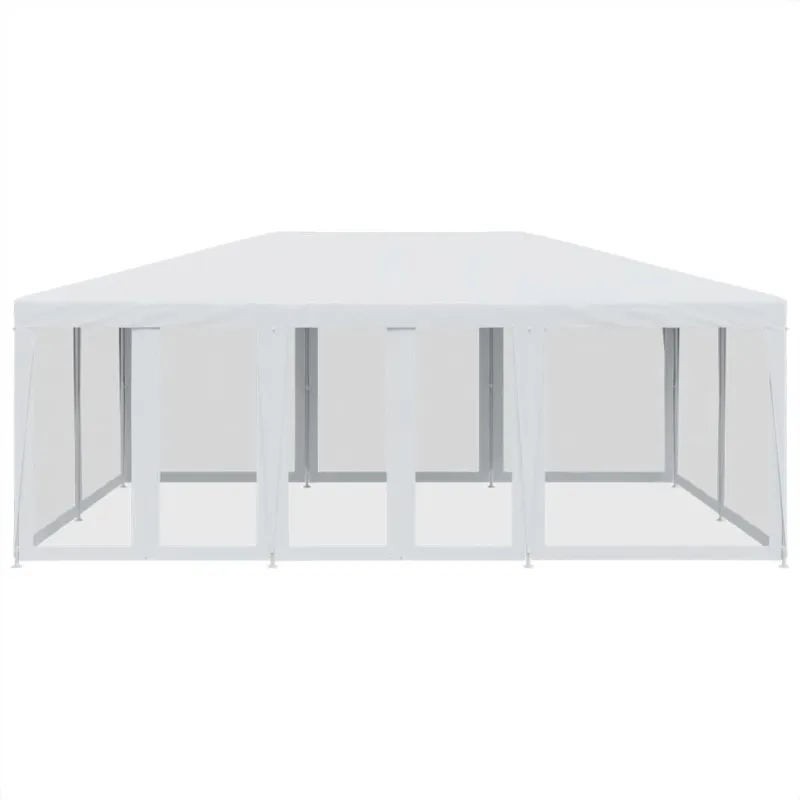 Proginė palapinė su 10 tinklinėmis sienomis, balta, 6x4m, HDPE