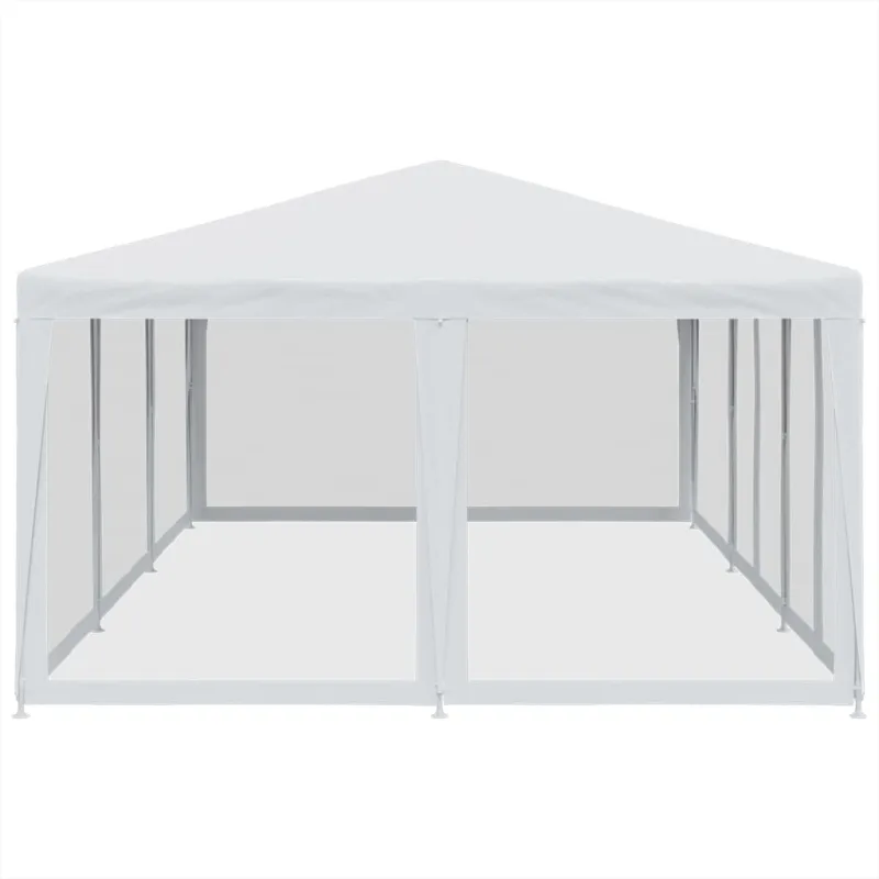 Proginė palapinė su 10 tinklinėmis sienomis, balta, 6x4m, HDPE