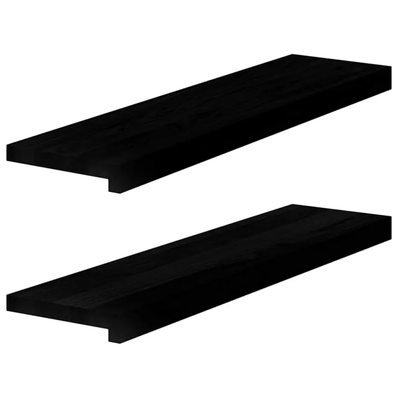 Palangės, 2 vnt, rudai juodos, 80x20x2 cm, ąžuolo medienos