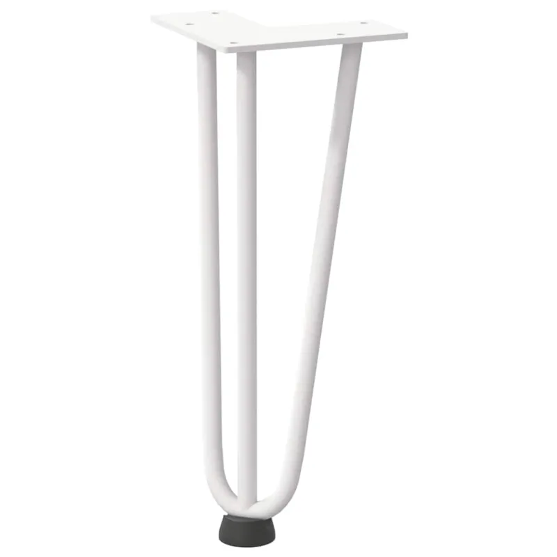 Kavos staliuko kojelės, 4 vnt., baltos, 30 cm, plienas, segtukai