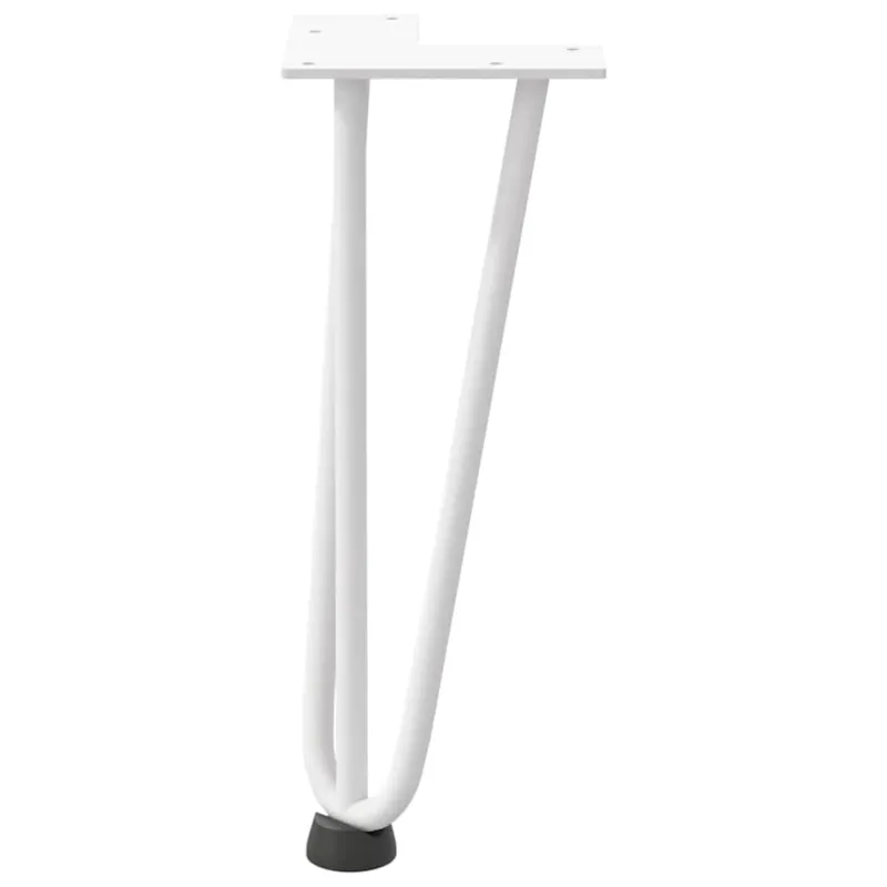 Kavos staliuko kojelės, 4 vnt., baltos, 30 cm, plienas, segtukai