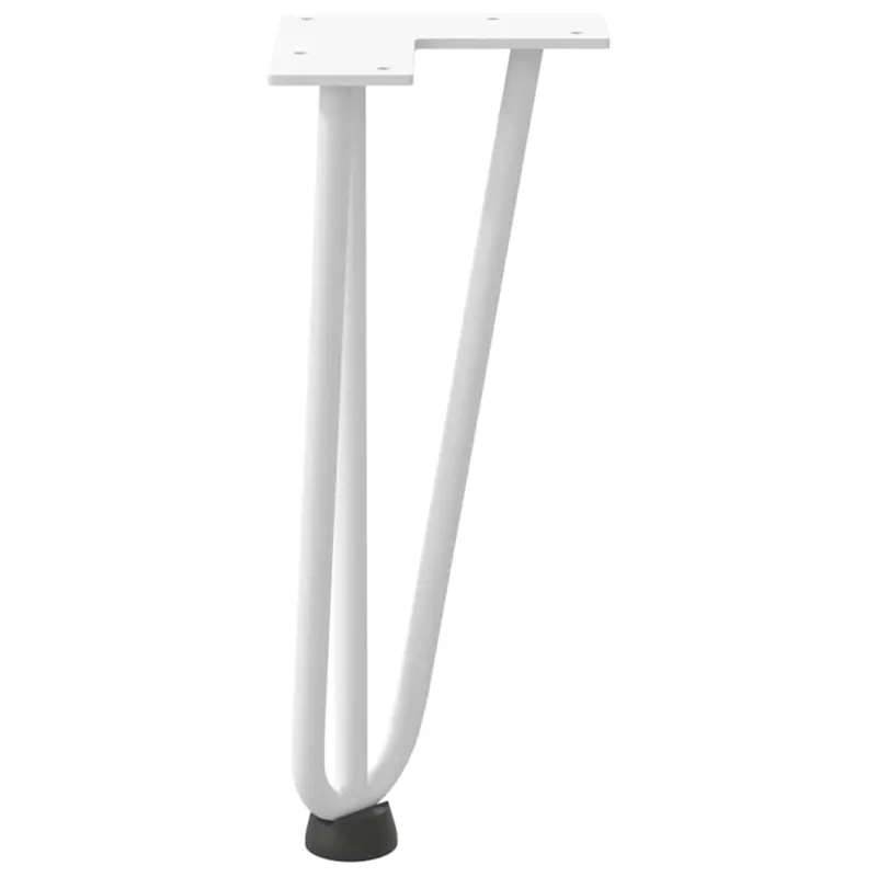 Kavos staliuko kojelės, 4 vnt., baltos, 30 cm, plienas, segtukai
