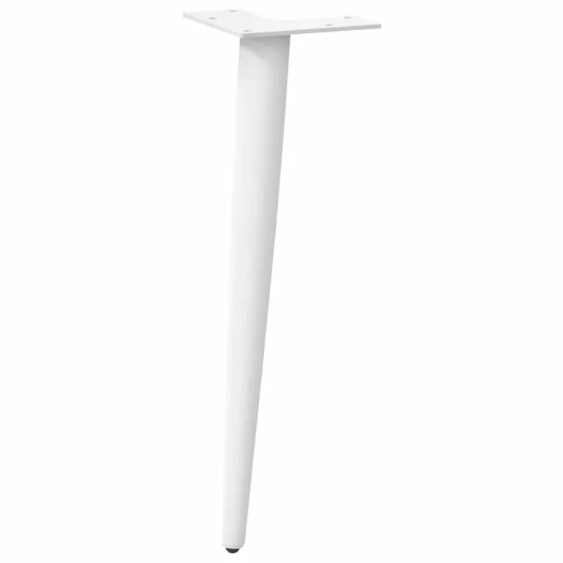 Kavos staliuko kojelės, 4 vnt., baltos, 42-43 cm, plienas, kūginės formos