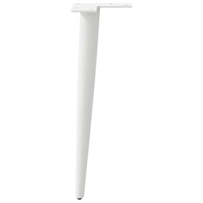 Kavos staliuko kojelės, 4 vnt., baltos, 42-43 cm, plienas, kūginės formos