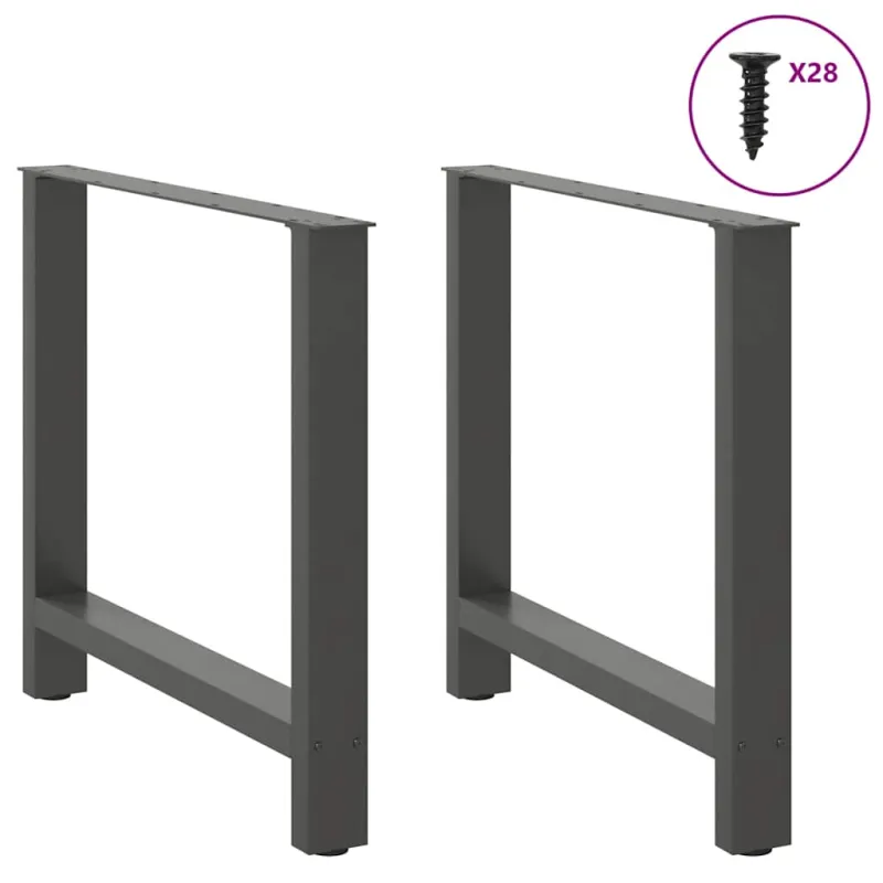 Valgomojo stalo kojos, antracito spalvos, 2 vnt., 80x(72-73) cm, plienas