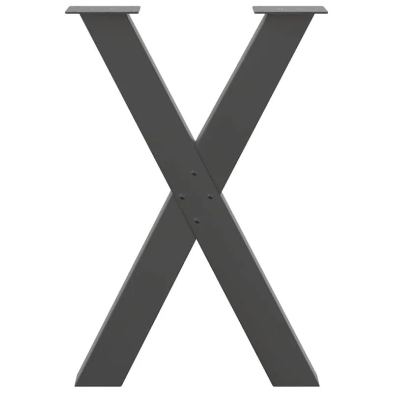 Valgomojo stalo kojos, X formos, 2 vnt., antracito spalvos, 50x(72-73) cm, plienas