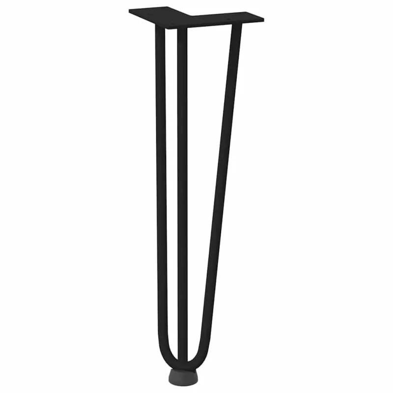 Kavos staliuko kojelės, 4 vnt., juodos, 42 cm, plienas, segtukai